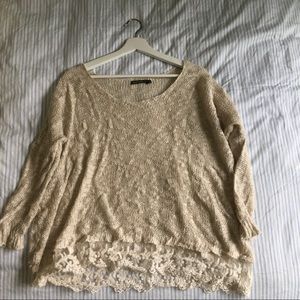 LF Sweater with lace trim